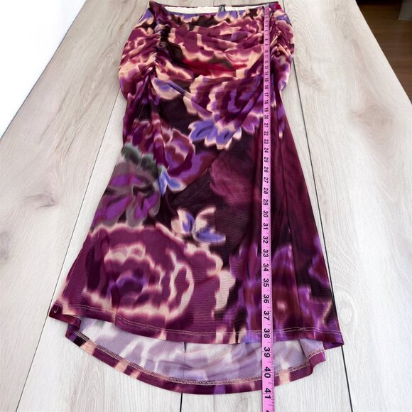 NWT Anthropologie Ruched Side-Slit Maxi Skirt Size XL Vamp Romantic / Glamoratti - Picture 10 of 14